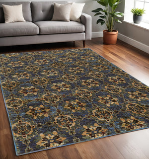 HomeRoots 10' Elegant Red and Gold Oriental Area Rug - Timeless Design, Durable, Stain Resistant for Homes 5' X 7' 510035
