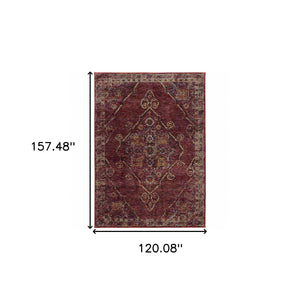 HomeRoots 10' Timeless Elegance Power Loom Oriental Area Rug for Luxurious Living Spaces and Durability 10' X 13' 510039