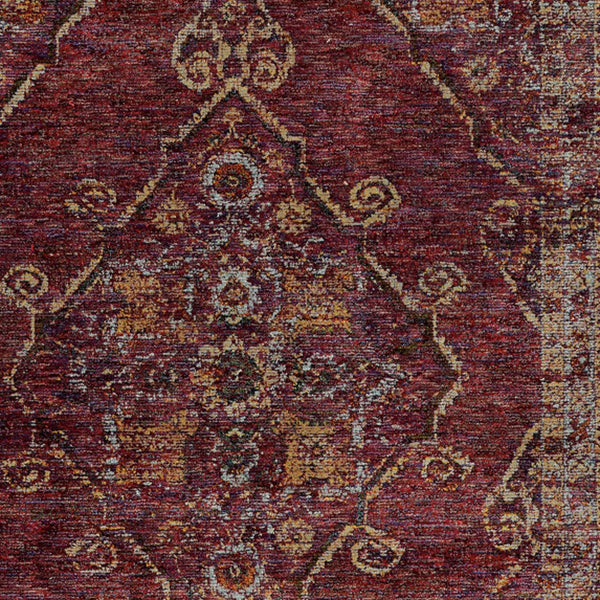 Homeroots 10' X 13' Red And Gold Oriental Power Loom Area Rug Red,Gold Other Material 510039