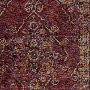 Homeroots 2' X 3' Oriental Power Loom Area Rug Red,Gold Polypropylene 510040