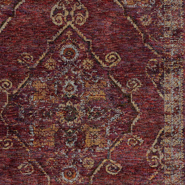 Homeroots 2' X 3' Oriental Power Loom Area Rug Red,Gold Polypropylene 510040