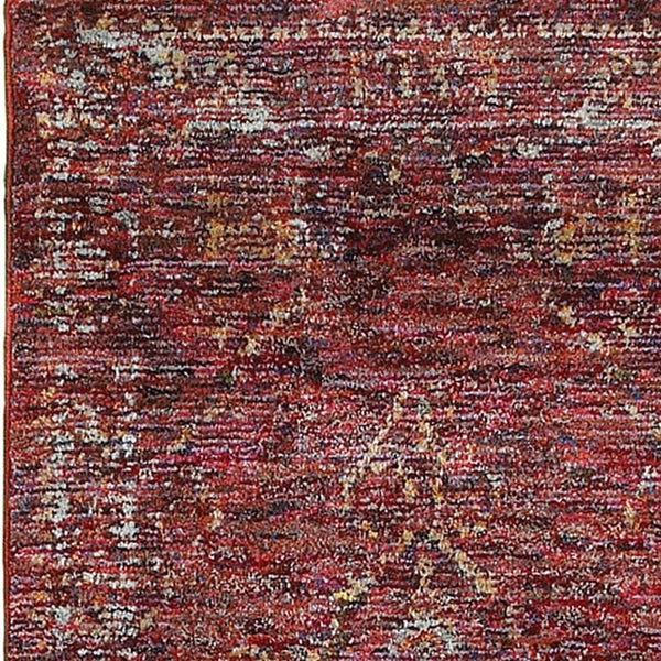 Homeroots 8' Runner Red And Gold Oriental Power Loom Runner Rug Red,Gold Other Material 510041
