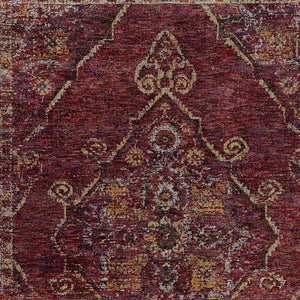 Homeroots 3' X 5' Red And Gold Oriental Power Loom Area Rug Red,Gold Other Material 510043