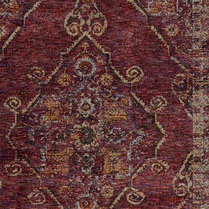 Homeroots 5' X 7' Red And Gold Oriental Power Loom Area Rug Red,Gold Other Material 510044