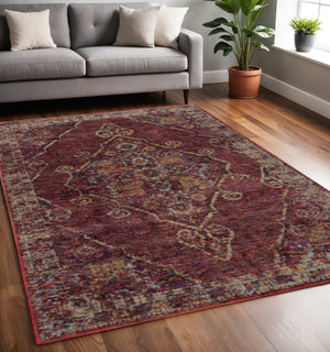 HomeRoots 10' Timeless Elegance Power Loom Oriental Area Rug for Luxurious Living Spaces and Durability 5' X 7' 510044