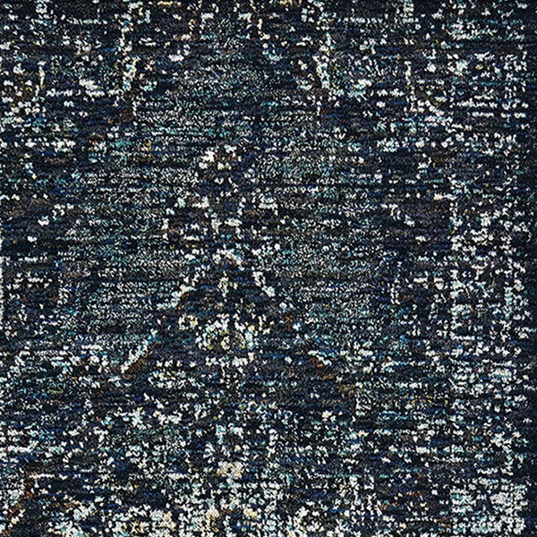 Homeroots 12' Runner Blue And Brown Oriental Power Loom Runner Rug Blue,Light Blue Other Material 510051