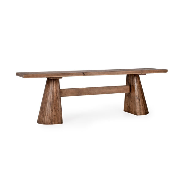 Classic Home Nolan 118" Counter Table in Mission Brown - Sustainable Reclaimed Pine for Dining, Bar, Workspace 51005296