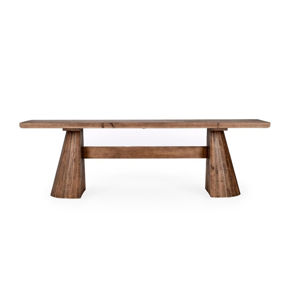 Classic Home Nolan 118" Counter Table in Mission Brown - Sustainable Reclaimed Pine for Dining, Bar, Workspace 51005296