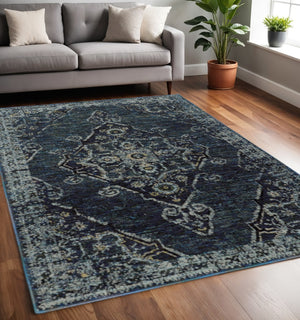 HomeRoots 10' Timeless Elegance Power Loom Oriental Area Rug for Luxurious Living Spaces and Durability 5' X 7' Rectangle 510053