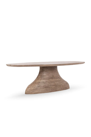 Classic Home Amra 94" Oval Dining Table in Sandstone Greige – Stylish Acacia Wood Centerpiece for Entertaining 51005976