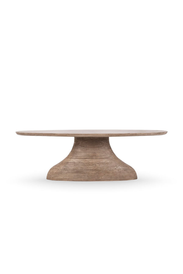 Classic Home Amra 94" Oval Dining Table in Sandstone Greige – Stylish Acacia Wood Centerpiece for Entertaining 51005976