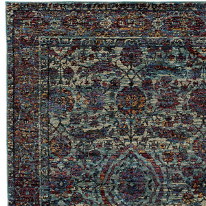 Homeroots 2' X 3' Blue And Purple Oriental Power Loom Area Rug  Polypropylene 510059