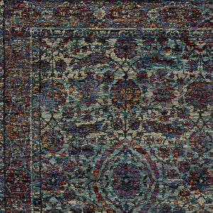 Homeroots 3' X 5' Blue And Purple Oriental Power Loom Area Rug  Other Material 510062