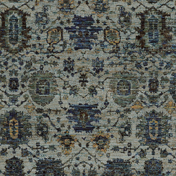 Homeroots 2' X 3' Blue Green Oriental Power Loom Area Rug  Polypropylene 510068