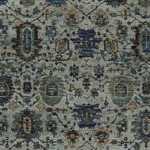 Homeroots 8' X 11' Blue Green Oriental Power Loom Area Rug  Other Material 510075