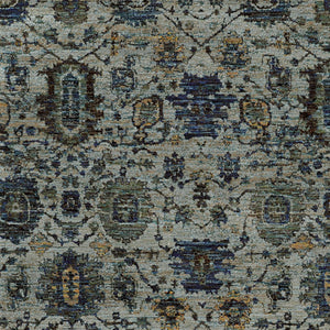 Homeroots 9' X 12' Blue Green Oriental Power Loom Area Rug  Other Material 510076