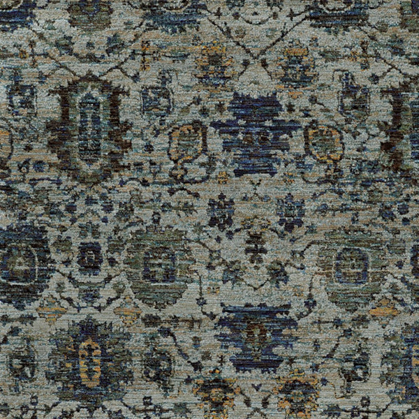 Homeroots 9' X 12' Blue Green Oriental Power Loom Area Rug  Other Material 510076