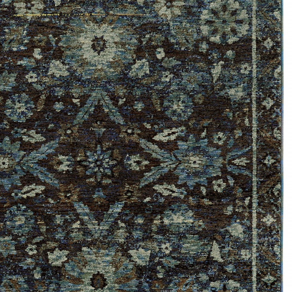 Homeroots 2' X 3' Navy Blue Oriental Power Loom Area Rug  Polypropylene 510077