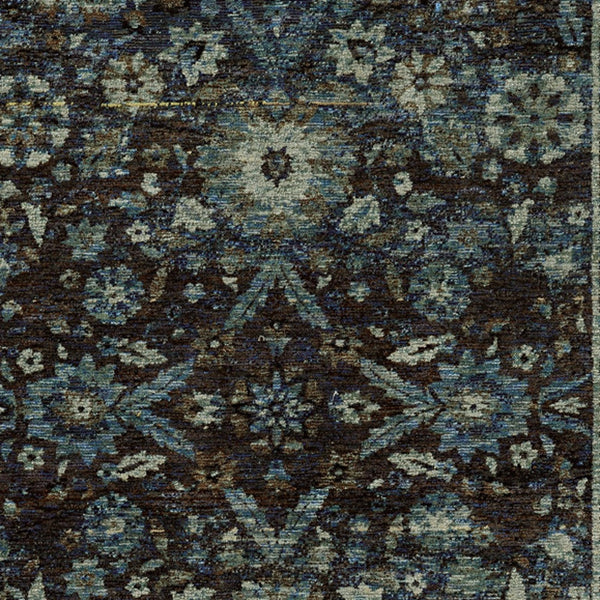 Homeroots 3' X 5' Navy Blue Oriental Power Loom Area Rug  Other Material 510080