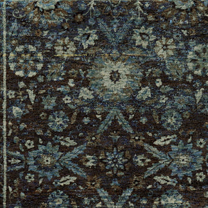Homeroots 7' X 10' Navy Blue Oriental Power Loom Area Rug  Other Material 510082
