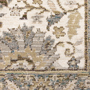 HomeRoots 10' Elegant Gray and Ivory Oriental Power Loom Area Rug - Durable, Stain-Resistant, Timeless Design 7' X 10' 510089