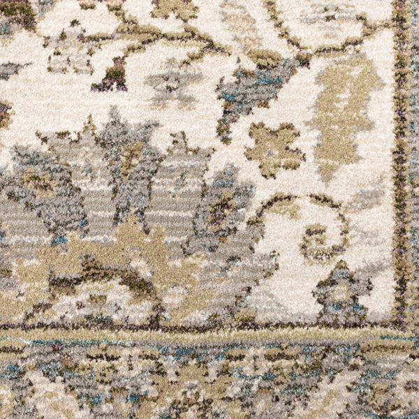 HomeRoots 10' Elegant Gray and Ivory Oriental Power Loom Area Rug - Durable, Stain-Resistant, Timeless Design 9' X 12' 510091