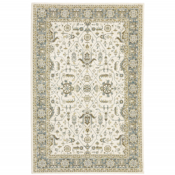 Homeroots 2' X 3' Gray And Ivory Oriental Power Loom Area Rug  Polypropylene 510092