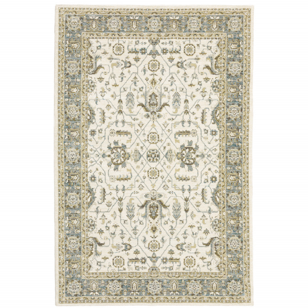 Homeroots 3' X 5' Gray And Ivory Oriental Power Loom Area Rug  Other Material 510095