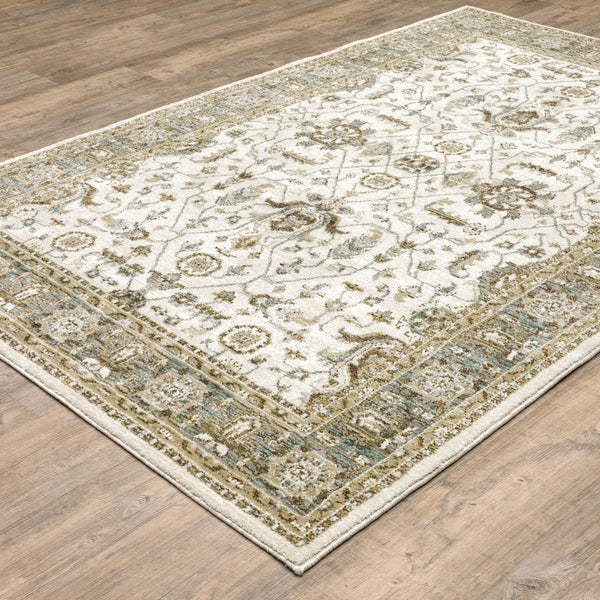 Homeroots 3' X 5' Gray And Ivory Oriental Power Loom Area Rug  Other Material 510095