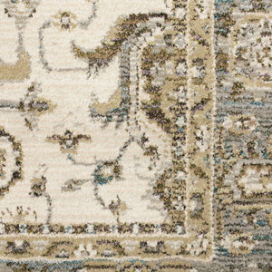 Homeroots 3' X 5' Gray And Ivory Oriental Power Loom Area Rug  Other Material 510095