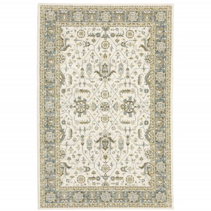 Homeroots 5' X 7' Gray And Ivory Oriental Power Loom Area Rug  Other Material 510096
