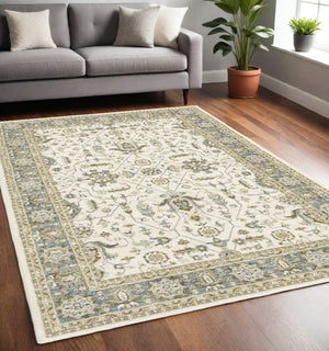 Homeroots 5' X 7' Gray And Ivory Oriental Power Loom Area Rug  Other Material 510096