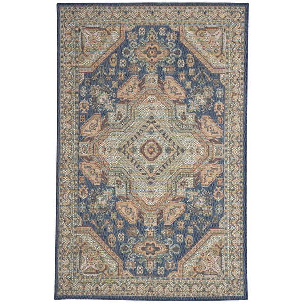 Capel Rugs Captiva-tabriz Vibrant Indoor/Outdoor Area Rug - All-weather Durable Design For Modern Spaces Navy, Green 100% Olefin 5101rs07101010475