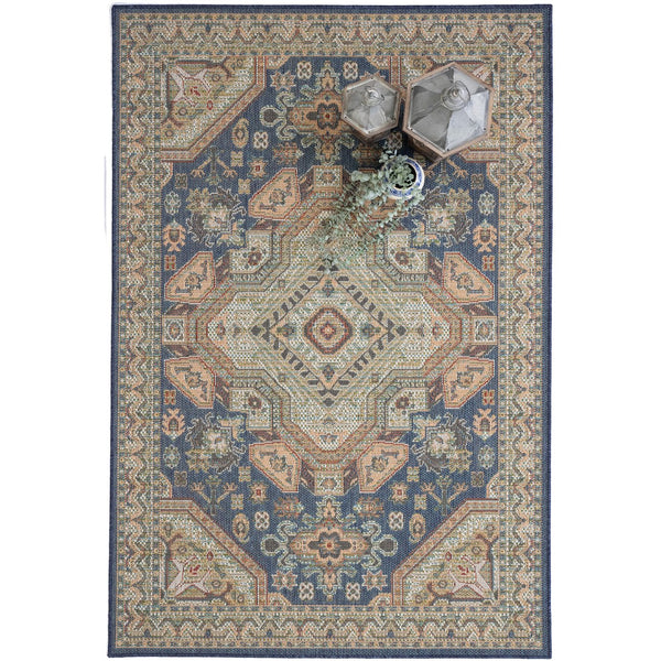 Capel Rugs Captiva-tabriz Vibrant Indoor/Outdoor Area Rug - All-weather Durable Design For Modern Spaces Navy, Green 100% Olefin 5101rs07101010475