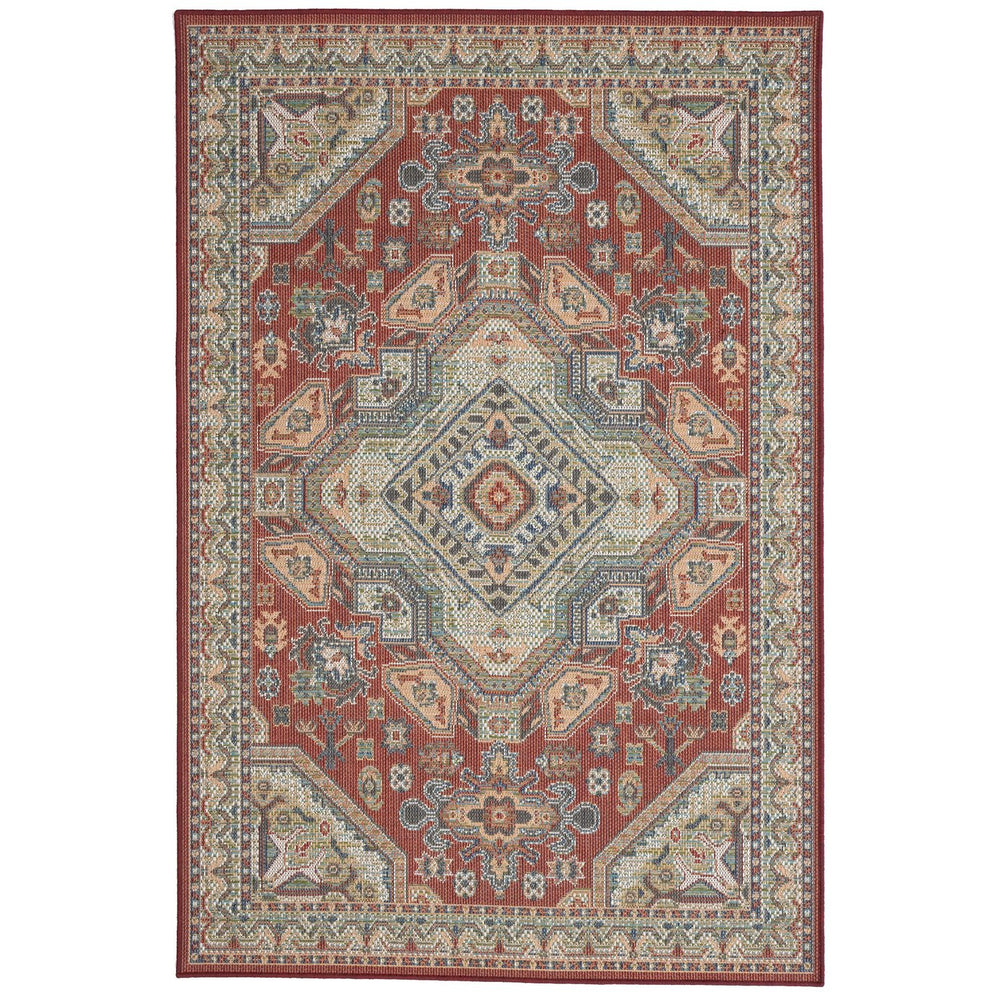 Capel Rugs Captiva-tabriz Vibrant Indoor/Outdoor Area Rug - All-weather Durable Design For Modern Spaces Red, Green 100% Olefin 5101rs05030706575