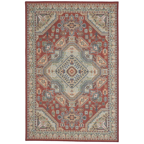Capel Rugs Captiva-tabriz Vibrant Indoor/Outdoor Area Rug - All-weather Durable Design For Modern Spaces Red, Green 100% Olefin 5101rs05030706575