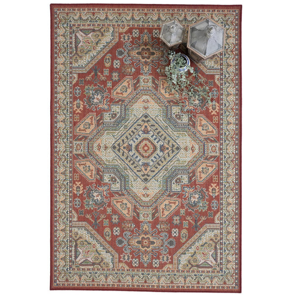 Capel Rugs Captiva-tabriz Vibrant Indoor/Outdoor Area Rug - All-weather Durable Design For Modern Spaces Red, Green 100% Olefin 5101rs05030706575