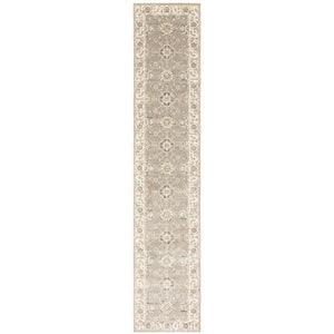 HomeRoots 10' Elegant Gray and Ivory Oriental Area Rug - Durable, Timeless Design for Any Living Space 2'6" x 12' 510101