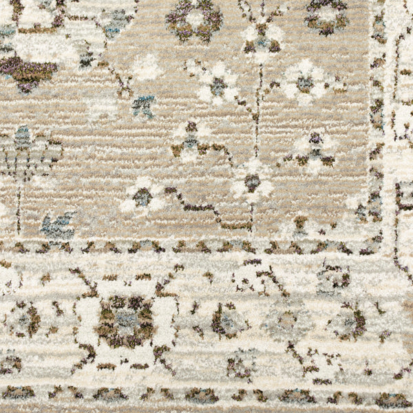 Homeroots 12' Runner Beige And Ivory Oriental Power Loom Runner Rug  Other Material 510110