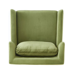 English Elm Modern Velvet Accent Chair Curved Arms Plush Cushion Upholstered Seat for Living Room Green N763P360686F