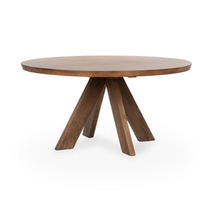 Classic Home Rodrigo 60-Inch Round Dining Table in Warm Hickory Brown - Solid Mango Wood, Classic Style, Durable Design 51011732