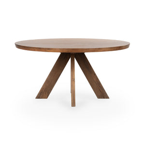 Classic Home Rodrigo 60-Inch Round Dining Table in Warm Hickory Brown - Solid Mango Wood, Classic Style, Durable Design 51011732