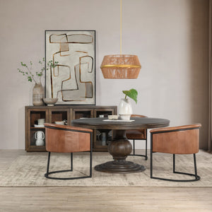 Classic Home Brookside 60-Inch Round Dining Table in Cocoa Brown - Solid Mango Wood, Elegant Centerpiece for Gatherings 51011885
