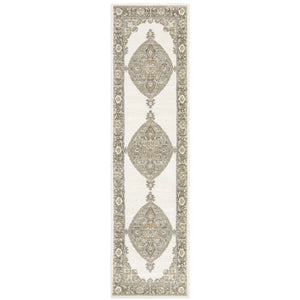 Homeroots 8' Runner Beige And Ivory Oriental Power Loom Runner Rug  Other Material 510143