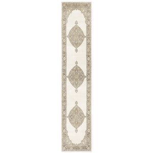 Homeroots 12' Runner Beige And Ivory Oriental Power Loom Runner Rug  Other Material 510144