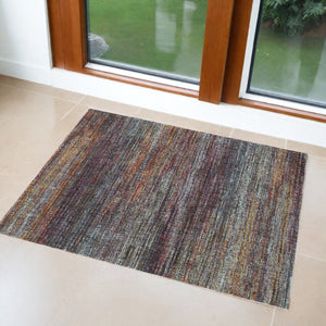 Homeroots 2' Blue And Gray Abstract Area Rug - Durable, Stain Resistant, Perfect For Homes With Kids & Pets Blue,Gray Nylon,Polypropylene 510151