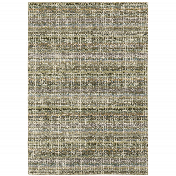 HomeRoots 10' Modern Gray and Ivory Abstract Area Rug - Durable, Stylish, Stain-Resistant for Any Room 10' X 13' 510153