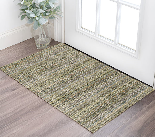 Homeroots 2'' Artistic Gray And Ivory Abstract Area Rug - Durable, Stain-resistant Design For Kids And Pets 2' X 3' Nylon,Polypropylene 510154