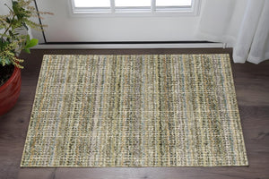 HomeRoots 10' Modern Gray and Ivory Abstract Area Rug - Durable, Stylish, Stain-Resistant for Any Room 3' x 5' 510157
