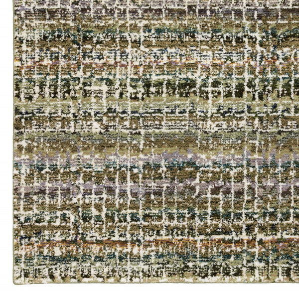 HomeRoots 10' Modern Gray and Ivory Abstract Area Rug - Durable, Stylish, Stain-Resistant for Any Room 3' x 5' 510157
